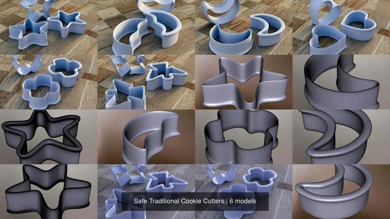 Safe Traditional Cookie Cutters 3D Model Collection