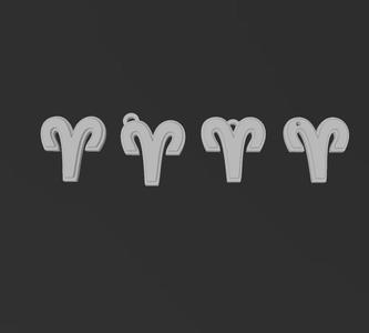 Pack 2 Aries logo wallart keychain HD