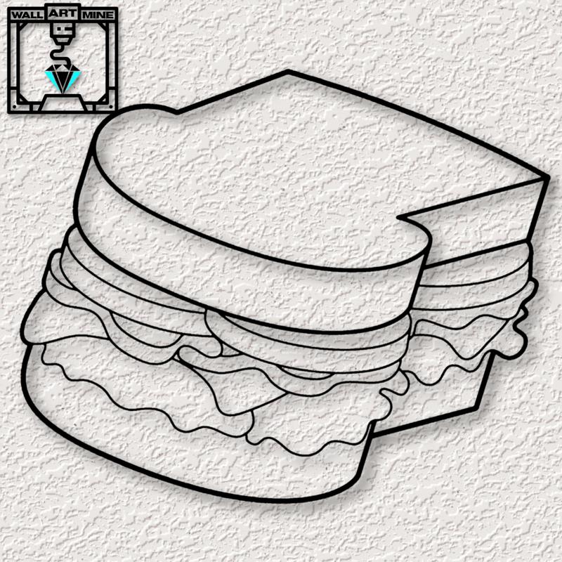 realistic food wall art sandwich wall decor 2d food sign