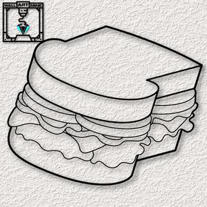 realistic food wall art sandwich wall decor 2d food sign