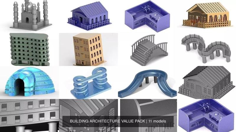 BUILDING ARCHITECTURE VALUE PACK 3D Model Collection