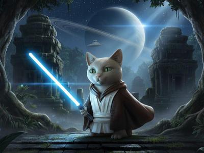 Luke Skywhisker - The Jedi Cat Knight