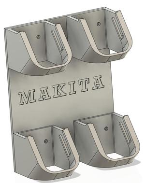Makita 18V - Angled single batteryholder model and wallplate adapter for 4pcs