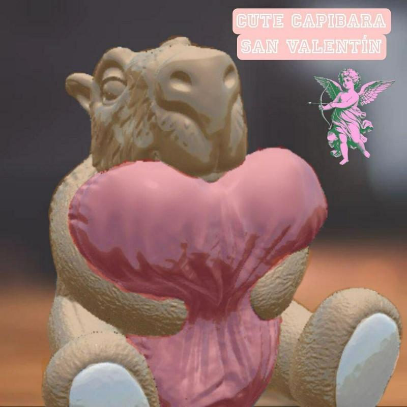 cute capybara valentine