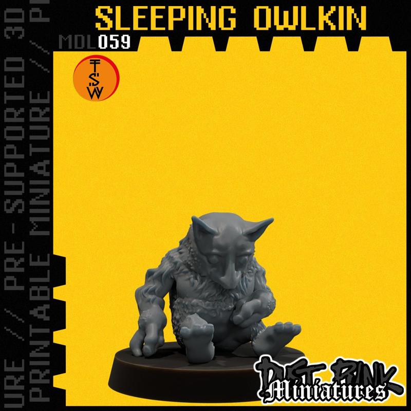 MDL059 SLEEPING OWLKIN [PRE-SUPPORTED]
