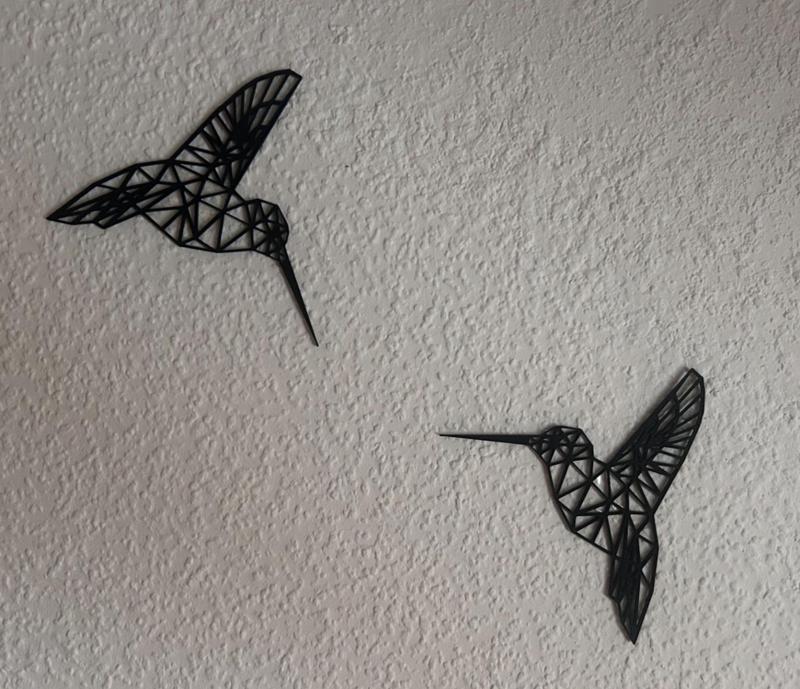 Hummingbird Wall Decal 2D Low Poly