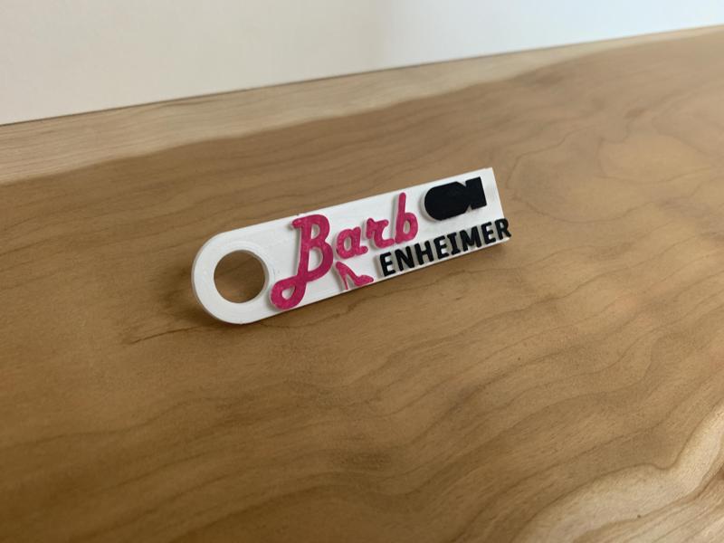 Funny Barbenheimer Key Chain