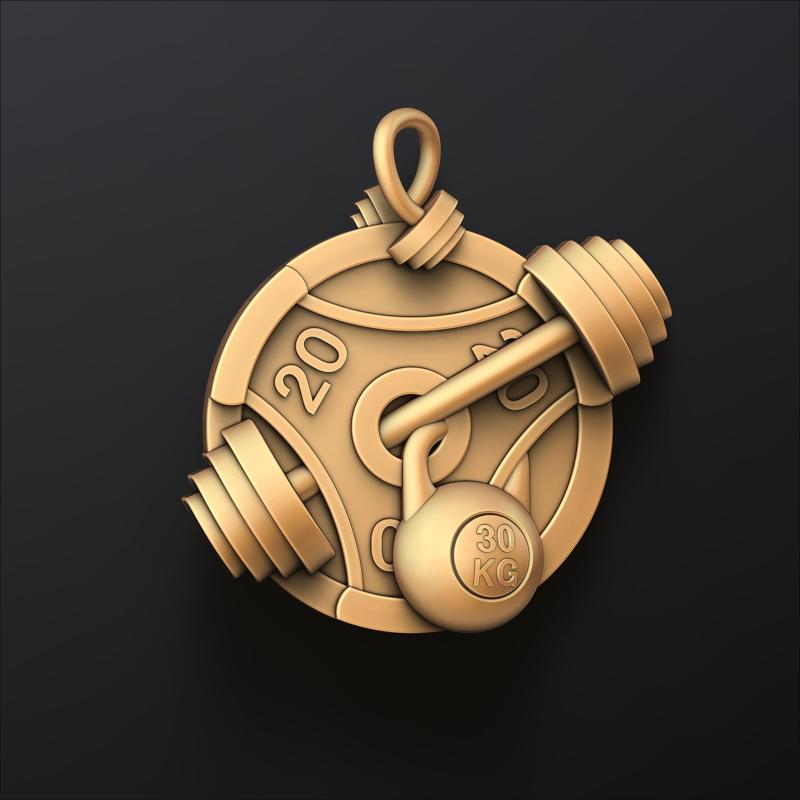 Gym Barbell Pendant 3D print model