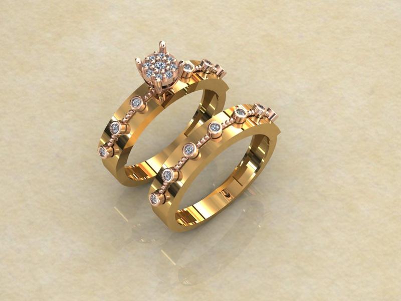 Women s Two piece solitaire ring