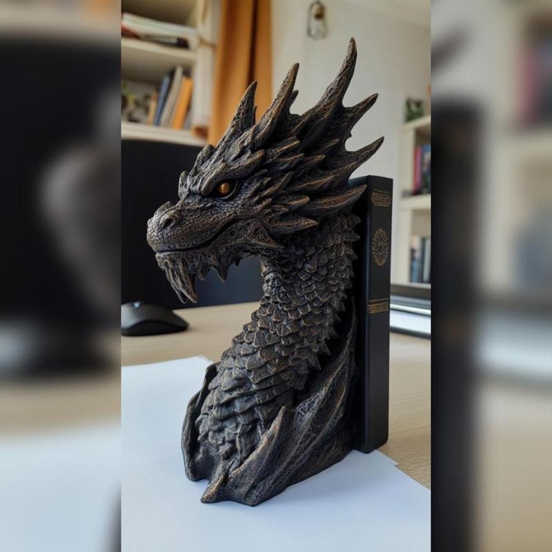 Dragon - Dragon book holder - Dragon book nook - Dragon book shelf