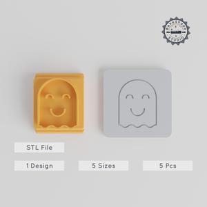 Ghost Stamp Tile Set, 5 Sizes, Perfect for Clay, Cookies & Fondant, Halloween Spooky Motif