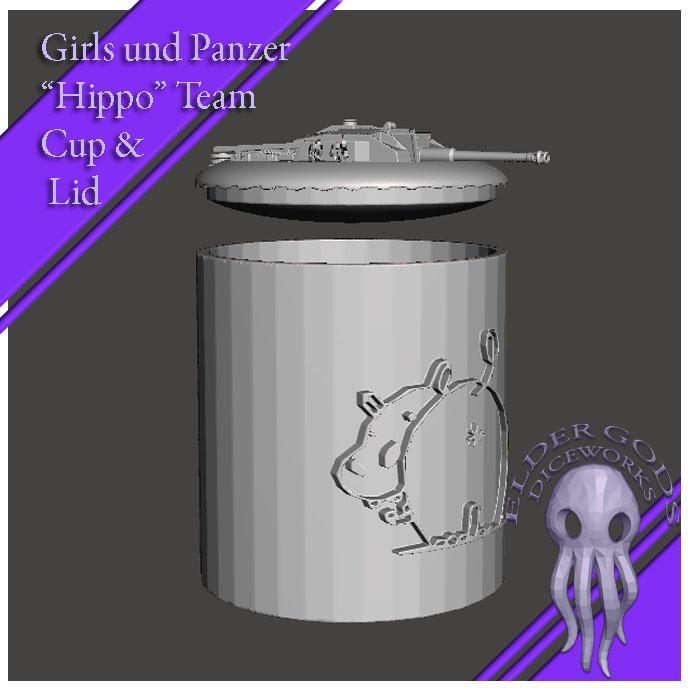 GIRLS UND PANZER "HIPPO" TANK LOGO CUP AND LID