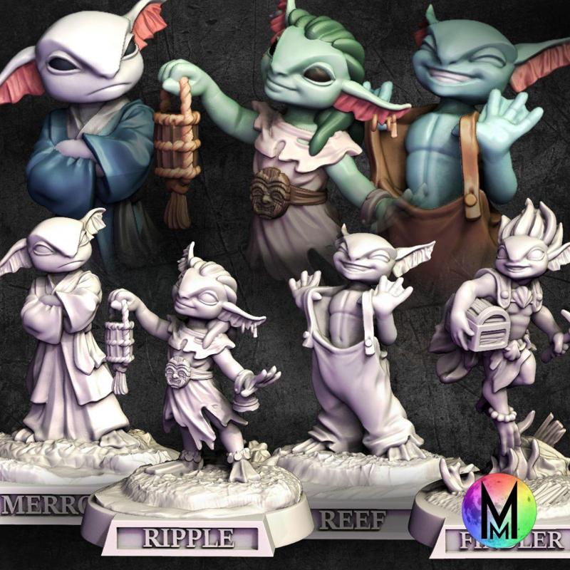 Unique aquatic race - Set of four Nixls ( Unique IP underwater race )