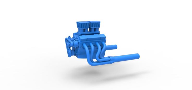 Diecast engine V8 for Vintage Sprint car Scale 1:25