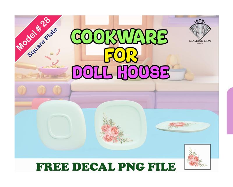 Square Dinner Plate With Free Decal