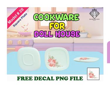 Square Dinner Plate With Free Decal