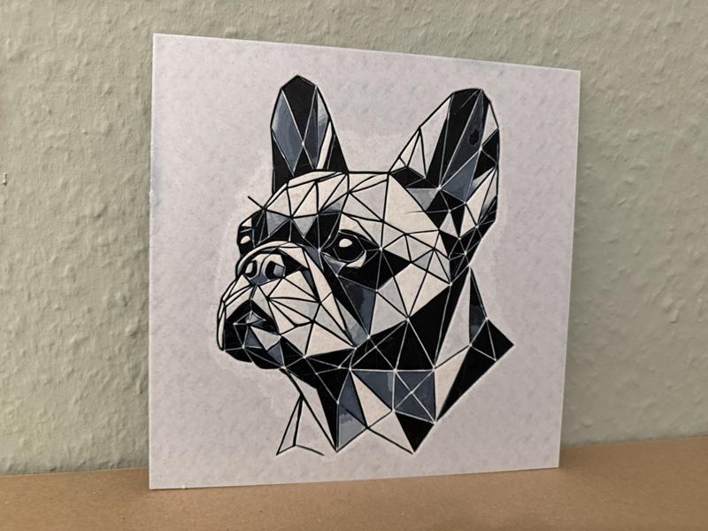 Minimalist Geometric French Bulldog Design