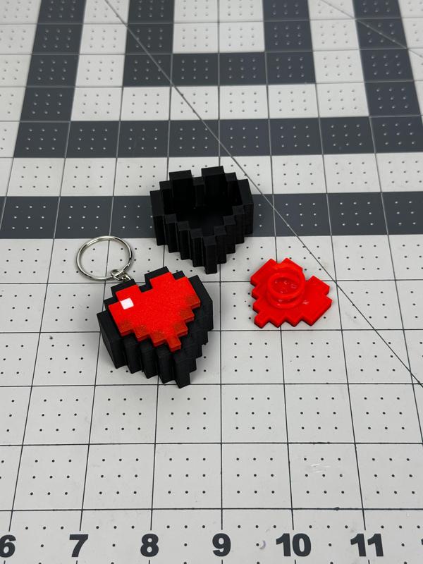 Minecraft Heart Spring Button Keychain