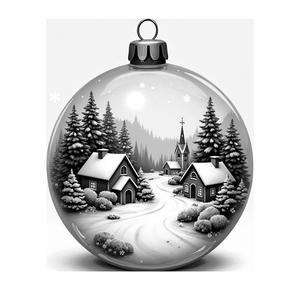 Snowy village bauble