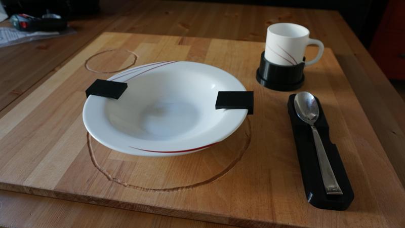 It holds your tableware in place - daily living aid for the visually impaired
