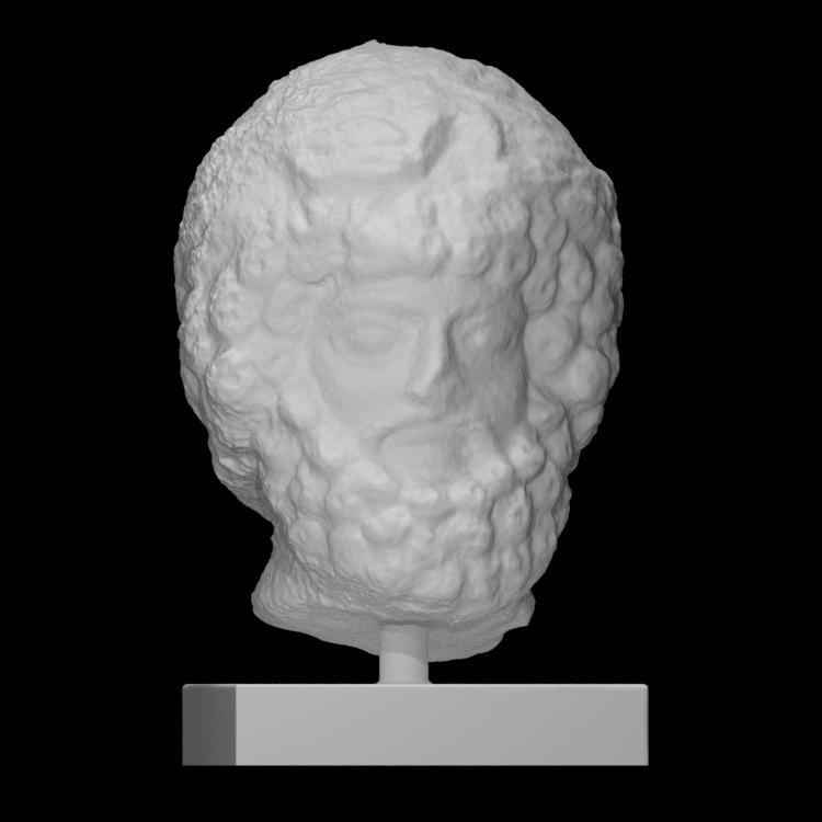 Head of wreathed bearded man