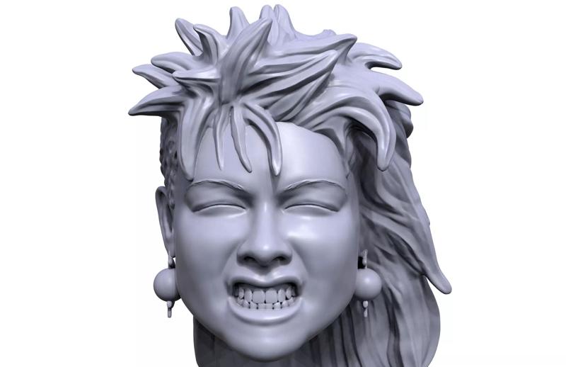 Cyndie Lauperu 3D printable action figure portrait sculpt