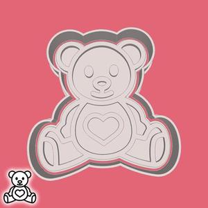Valentine's day cookie cutters - teddy bear (with heart) (style 3)