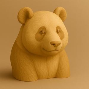 Panda Bust – 3D Printable Animal Sculpture