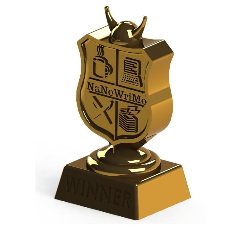 NaNoWriMo 2014 winners trophy