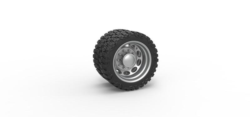 Diecast Rear semi wheel for pickup Version 20 Scale 1:25