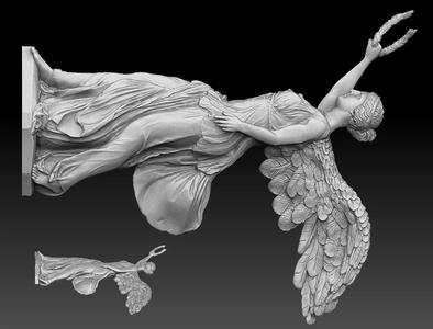 Winged Victory of Samothrace nike reconstruction CNC relief