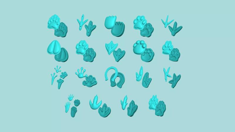 19 Animal Footsteps Mold Collection - Silicone Template