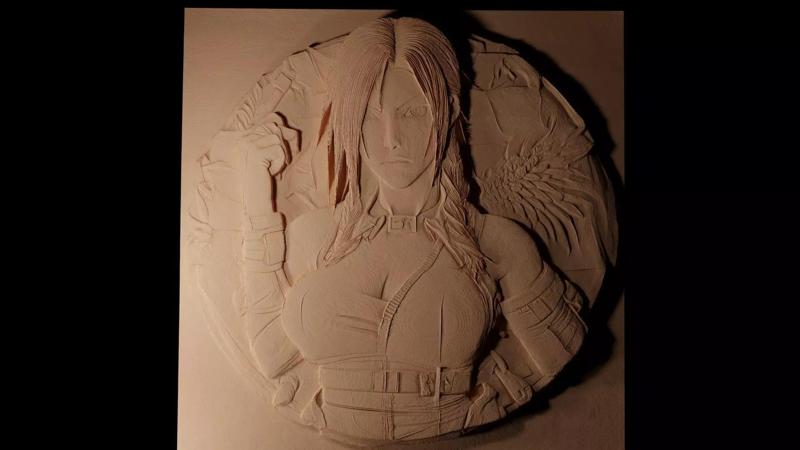 Tifa Lockhart FFVII CNC 3d Print High Relief Sand Casting