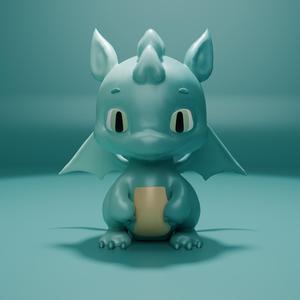 Baby Dragon - Cute 3D Printable Fantasy Creature