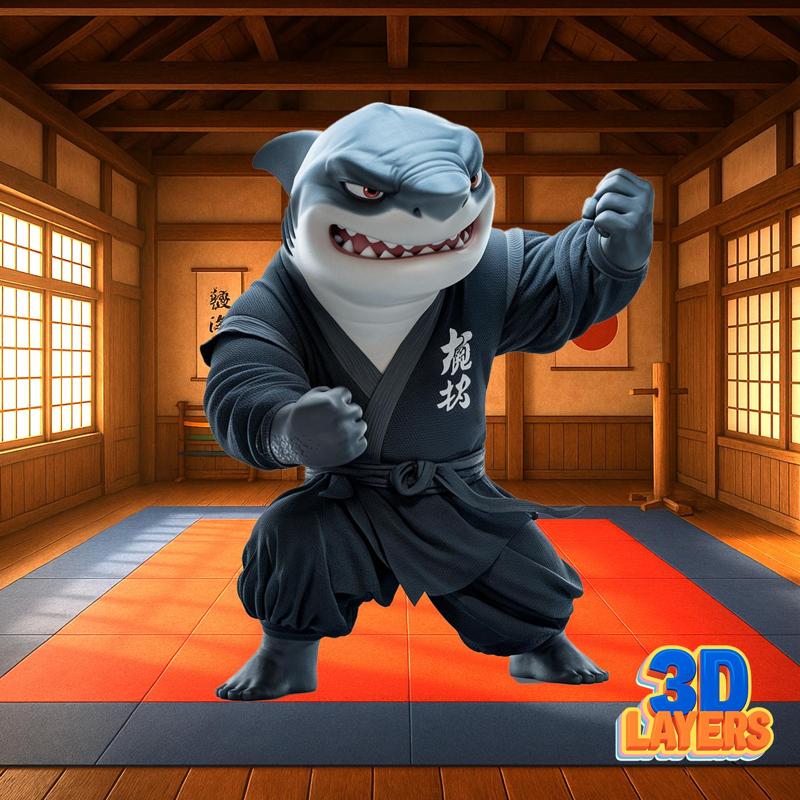 Double Tail Kung Fu white shark - Ocean Warrior
