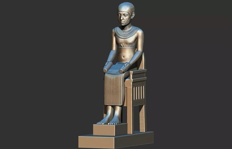 statue of seated imhotep 3d printable model