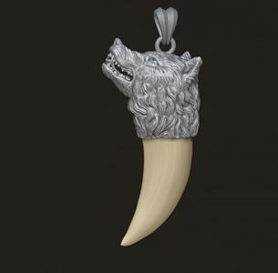 Wolf tooth nail pendant 3D print model