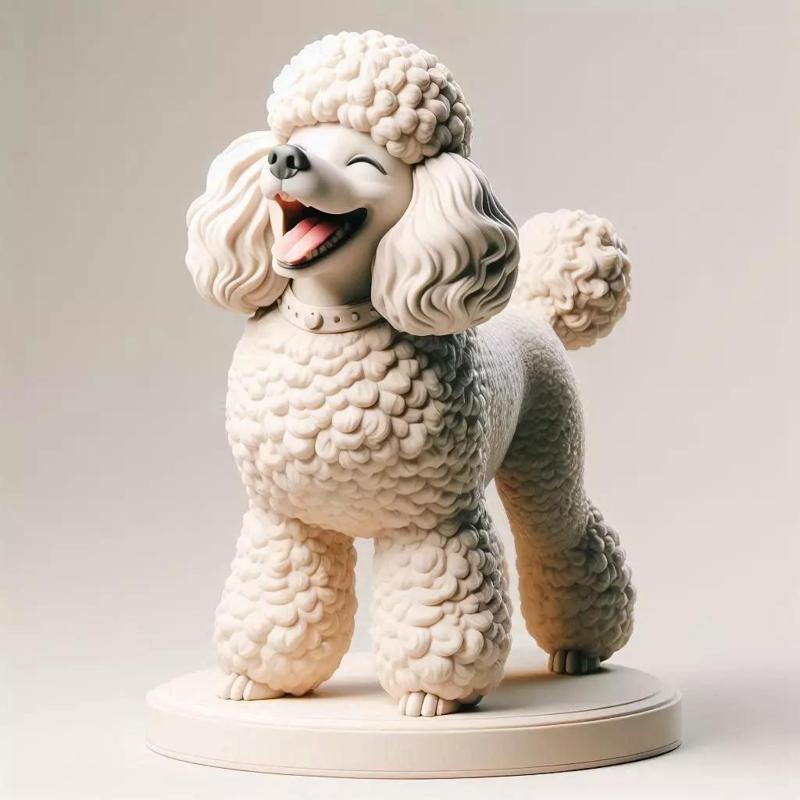 796 Laughing Poodle Totem  Full Body 3D Model  pug