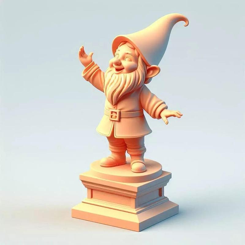 1053Fairy Tale Gnome Color Full Body Figurine on Base