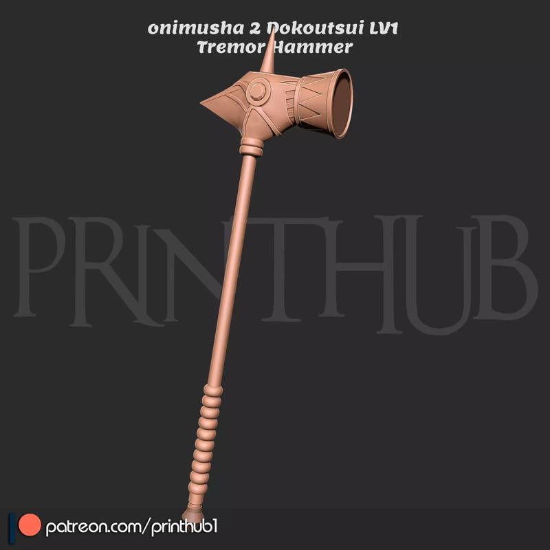 Dokoutsui Tremor Hammer Onimusha 2 Fan Art Cosplay Prop
