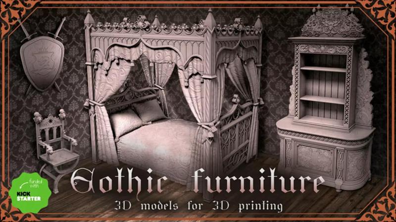 Gothic furniture 3D Model Collection