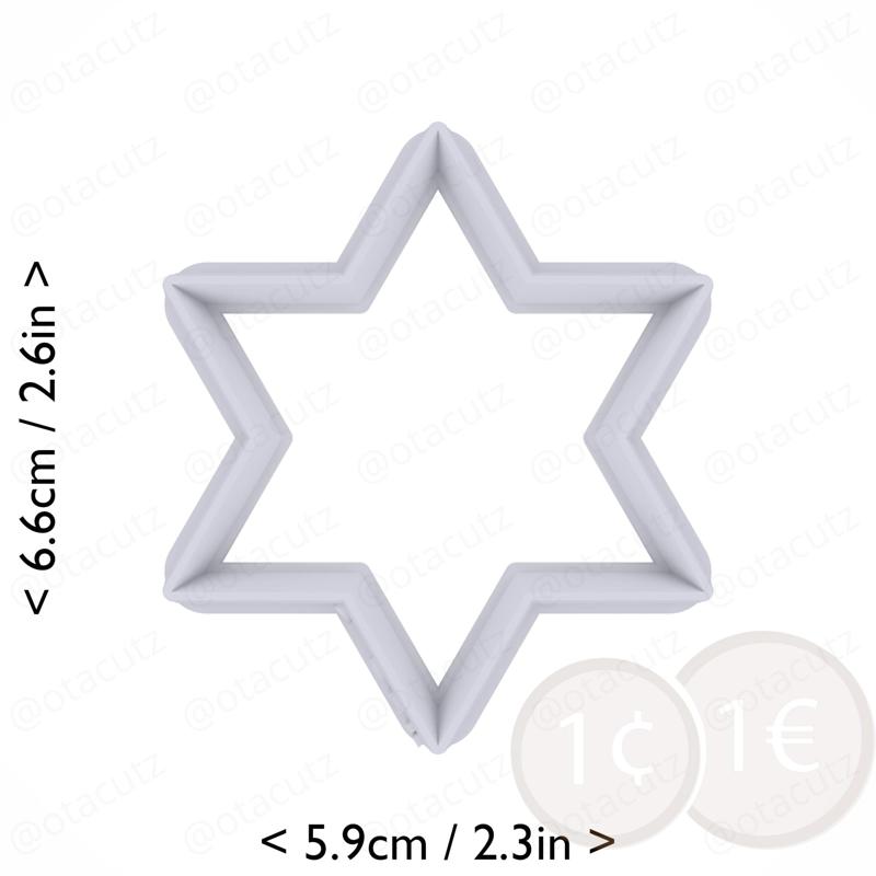 Hexagram Cookie Cutter 2.25in / 5.7cm