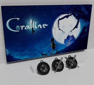 Coraline's button pendant earring | 3 models