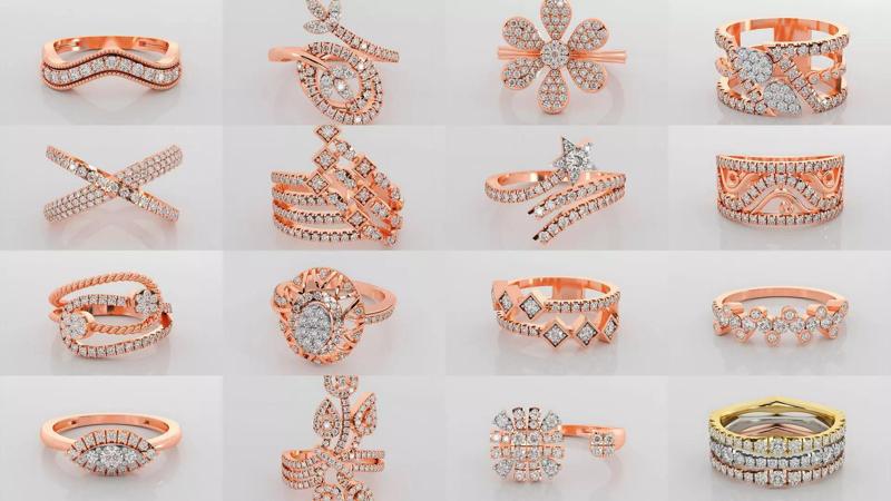 132 Italian diamond ring 3dm stl renders details 3D Model Collection