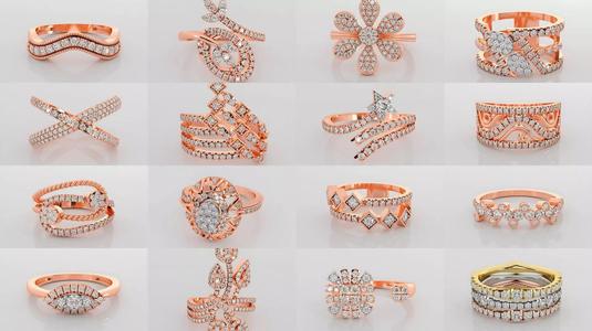 132 Italian diamond ring 3dm stl renders details 3D Model Collection