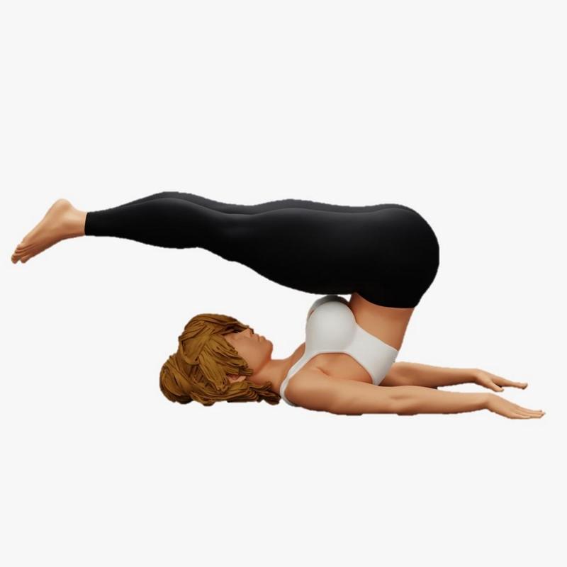 Sporty Woman Doing Yoga the Plough Posture 3D Print Model