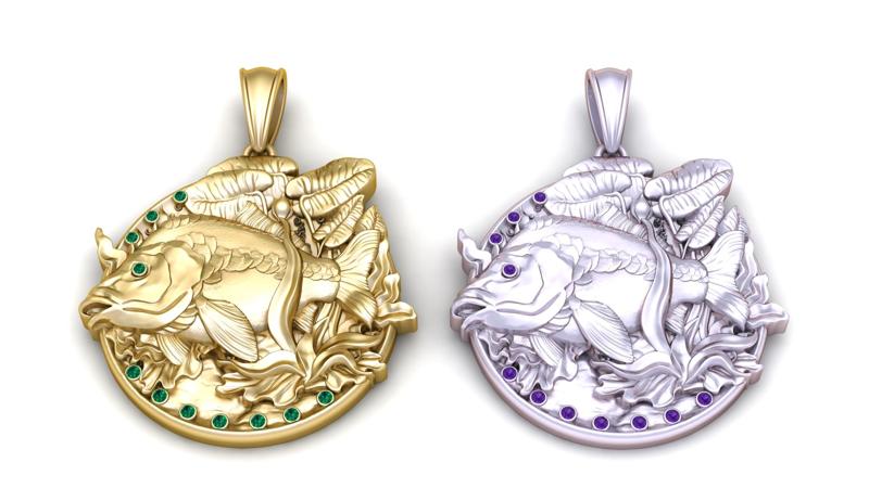 fish pendant   3d printable model