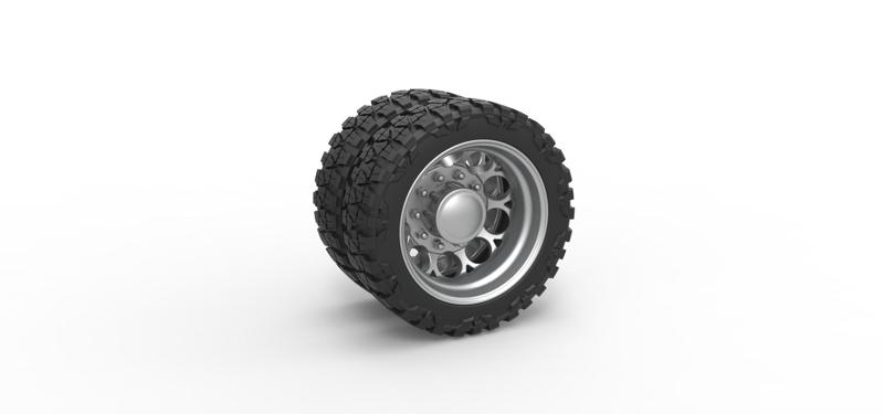Diecast Rear semi wheel for pickup Version 6 Scale 1:25