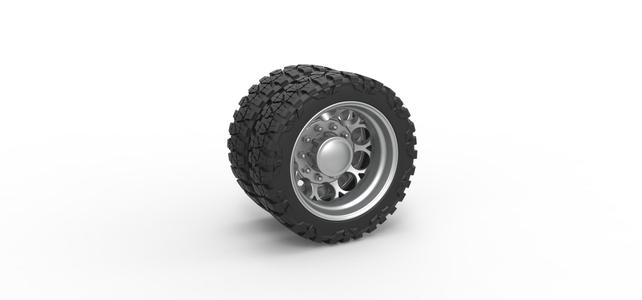 Diecast Rear semi wheel for pickup Version 6 Scale 1:25