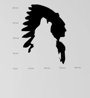 Wall tattoo Indian with wolf